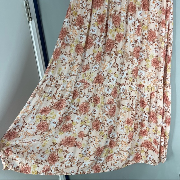 Hippie Floral Floral Boho Maxi Skirt Size XS Pink Rayon NWT - Picture 2 of 7